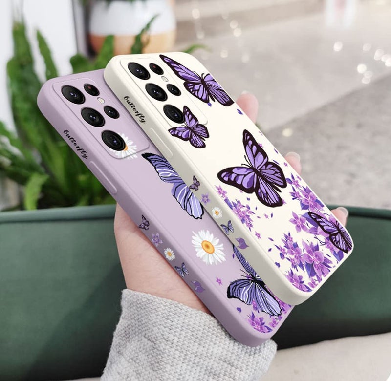 Doowear Galaxy A20/A30/A50 Case for Women Girls Cute Butterfly Camera Lens Protector Soft TPU Bumper Silicone Shockproof Protective Cover Phone Case for Samsung Galaxy A50 / A50s / A30s-White - Image 3