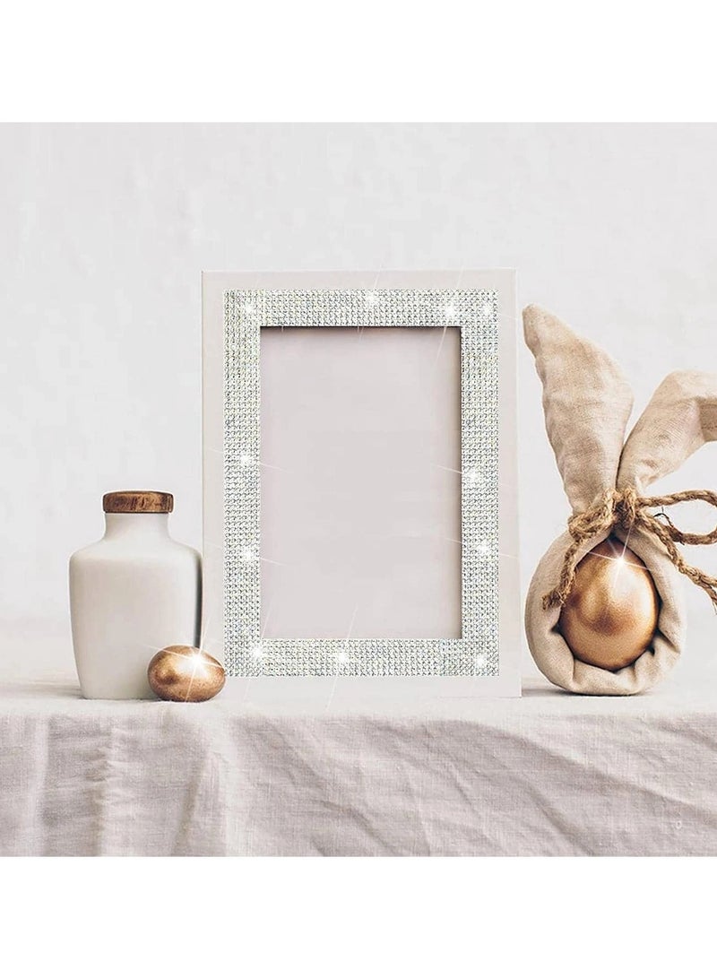 Self-Adhesive Silver color Crystal Rhinestone  Ribbon for Embellishments and Decoration 1 Piece Length 92 cm Width 3.1 cm - Image 5