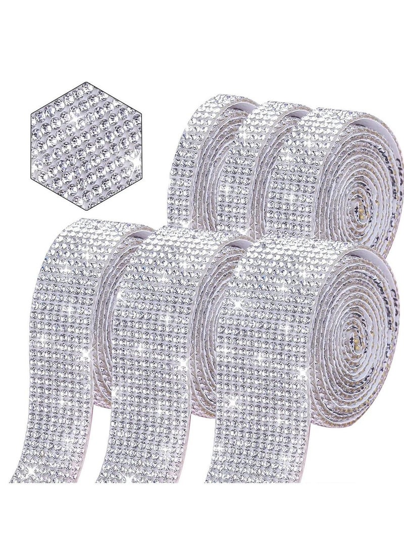 Self-Adhesive Silver color Crystal Rhinestone  Ribbon for Embellishments and Decoration 1 Piece Length 92 cm Width 3.1 cm - Image 4