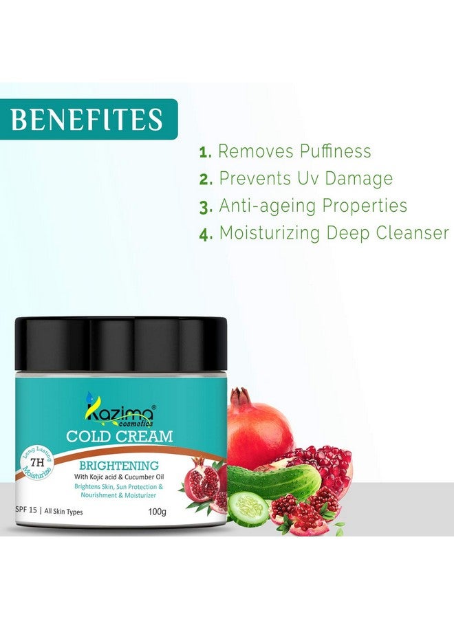 KAZIMA Brightening COLD CREAM (100g) SPF15 with Kojic Acid & Cucumber Oil - Image 2