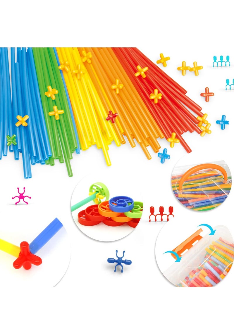 600 Piece Straw Construction Toy Set for Creative Building and Play - Image 3