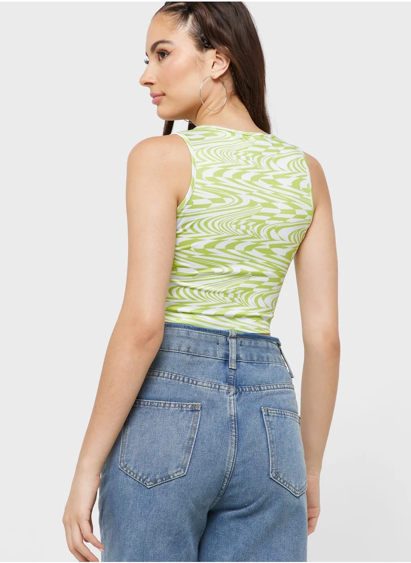 Ginger Printed Crop Top