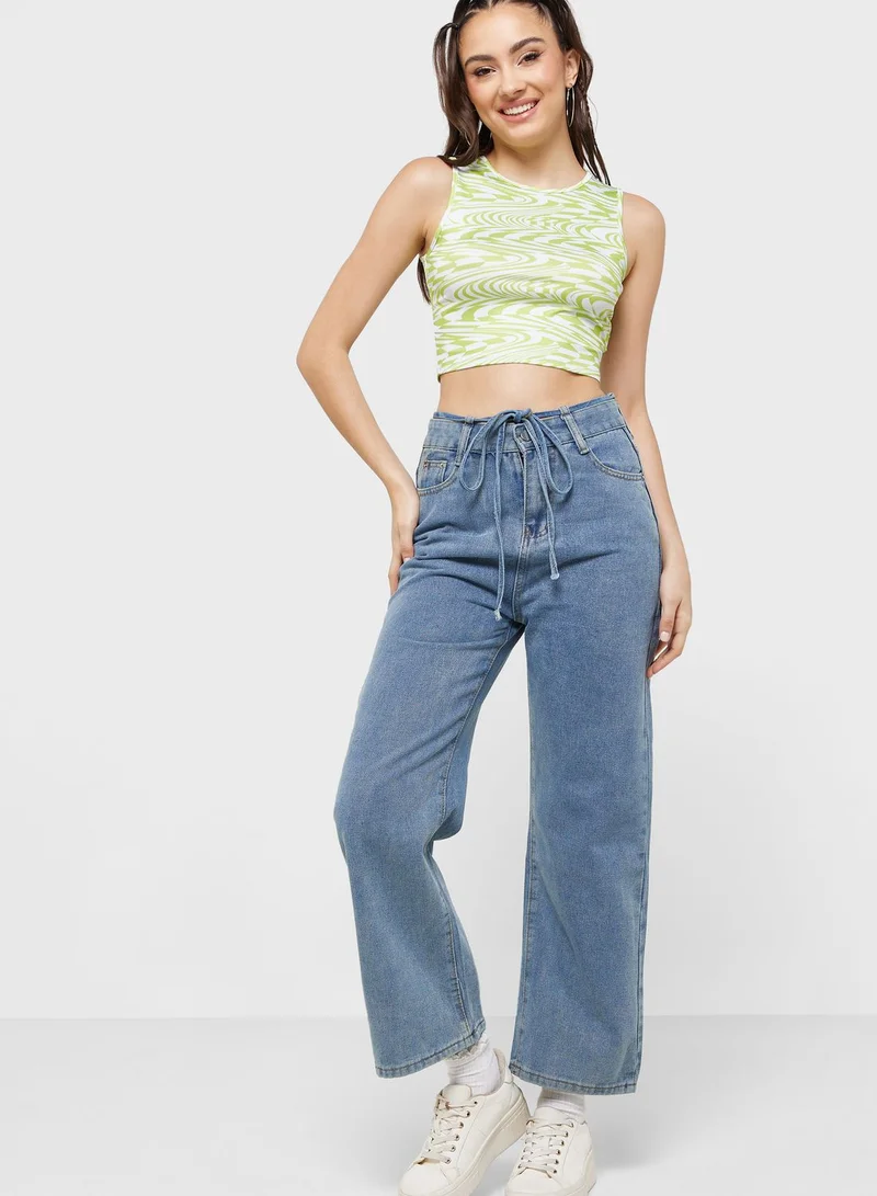 Ginger Printed Crop Top