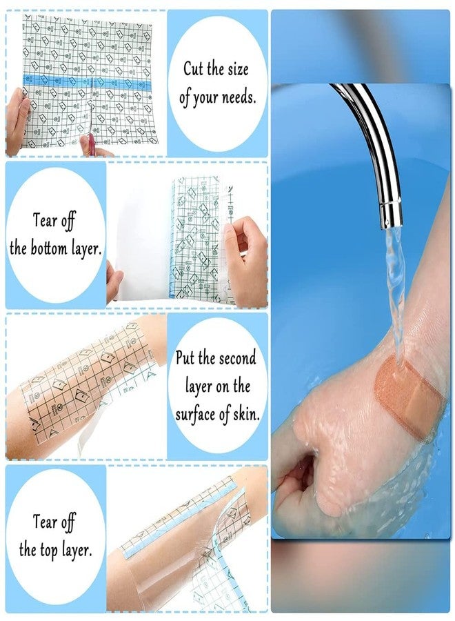 SHREESHANN Transparent Stretch Adhesive Bandage Waterproof Bandage Clear Adhesive Bandages Dressing Tape for Tattoos & Second Skin Healing Protection Supplies - Image 3
