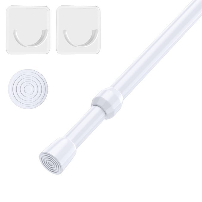 1pcs Tension Curtain Rod Spring Tension Rod Short Curtian Rods No Drilling Expandable Spring Loaded Curtain Tension Rod Adjustable 26 to 39 inchBest Use Range 28 to 36 inchWhite