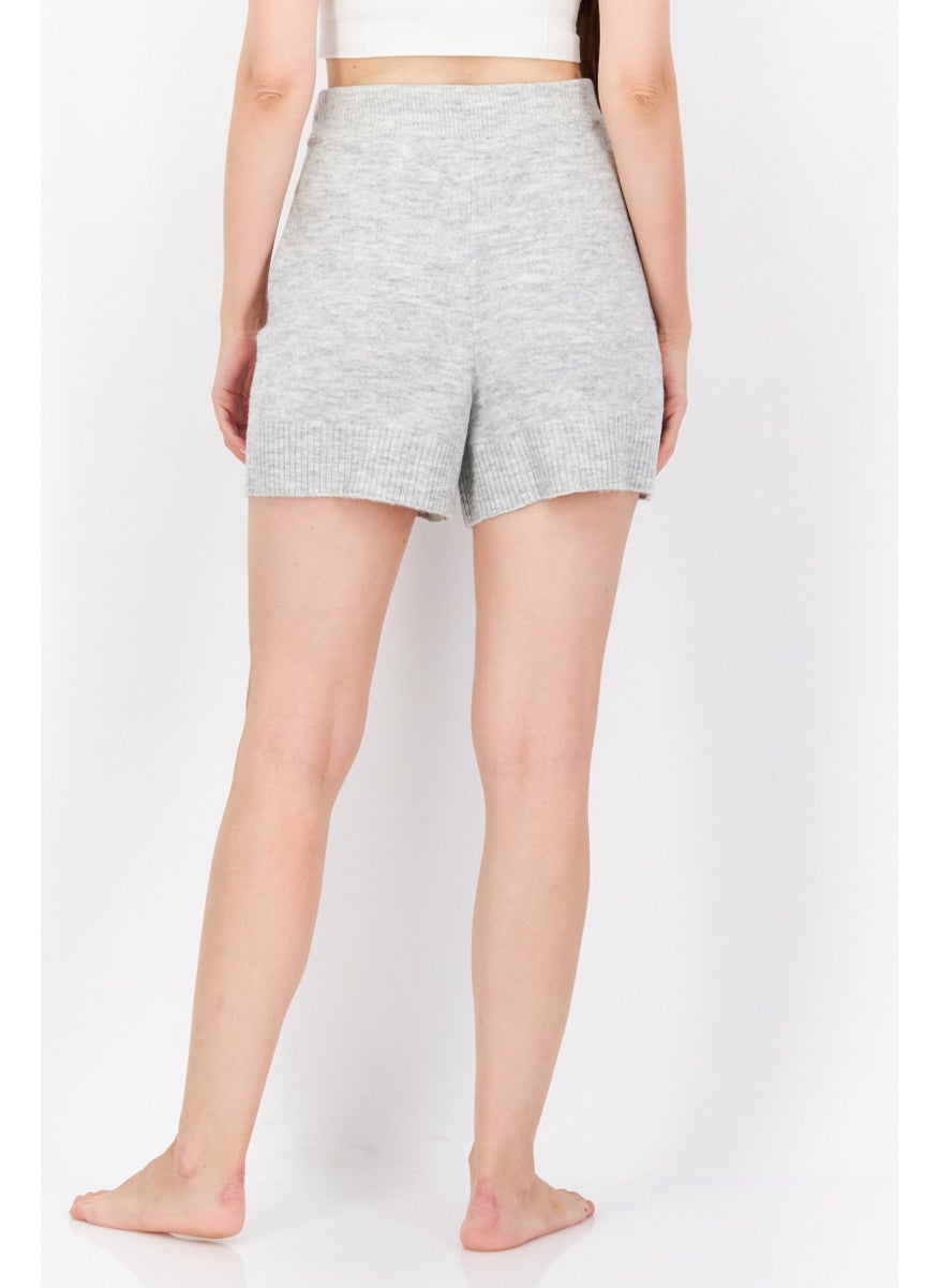 M Lounge Women Plain Knitted Short, Grey  - Image 3