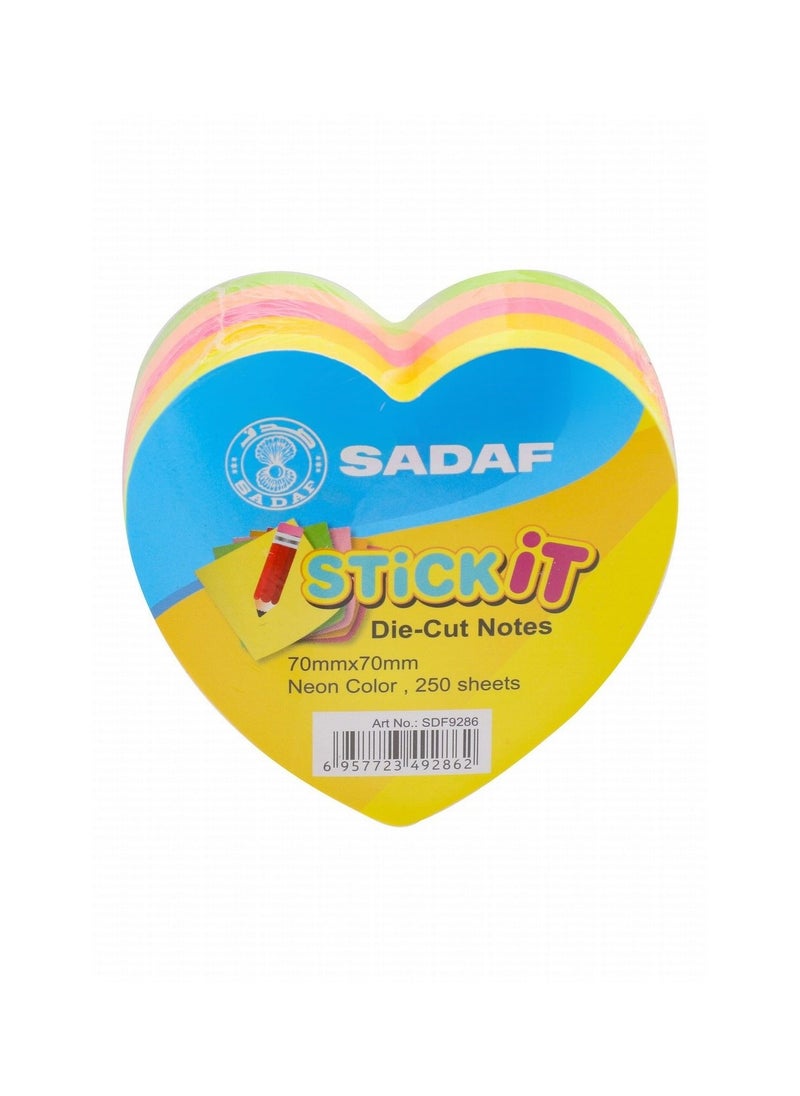 Sadaf 250-Sheet Heart Shaped Sticky Notes Multicolour  - Image 1