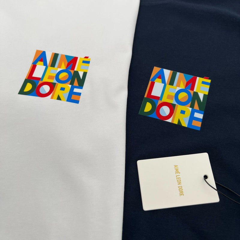 Cross-Border Export Wholesale Ald Abstract Color Block Logo Printed Summer High Street Loose Casual Short-Sleeved T-Shirt for Men and Women White - Image 5