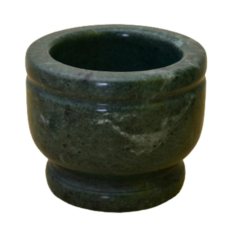 KunhaR Natural Green Marble Mortar and Pestle Set Imam Dasta Ohkli Musal Kharal 4 x 3 Inches Green Full Polish - Image 5