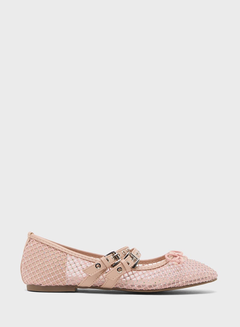 Truffle Mesh Ballerina Flat - Image 1