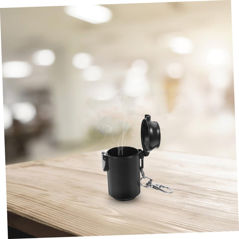 Smokeless Portable Ashtray with Lid Large Capacity Keychain for Travel Outdoor Home Office Vehicle - Image 5