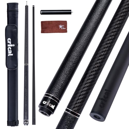 CRICAL Carbon Fiber Pool Cue Set Includes Extender Towel Case 58 Inch LowDeflection Cue with Cowhide Grip 3K Weave Fixed 19oz Weight 388 Joint Ideal for Players Gift - Image 1