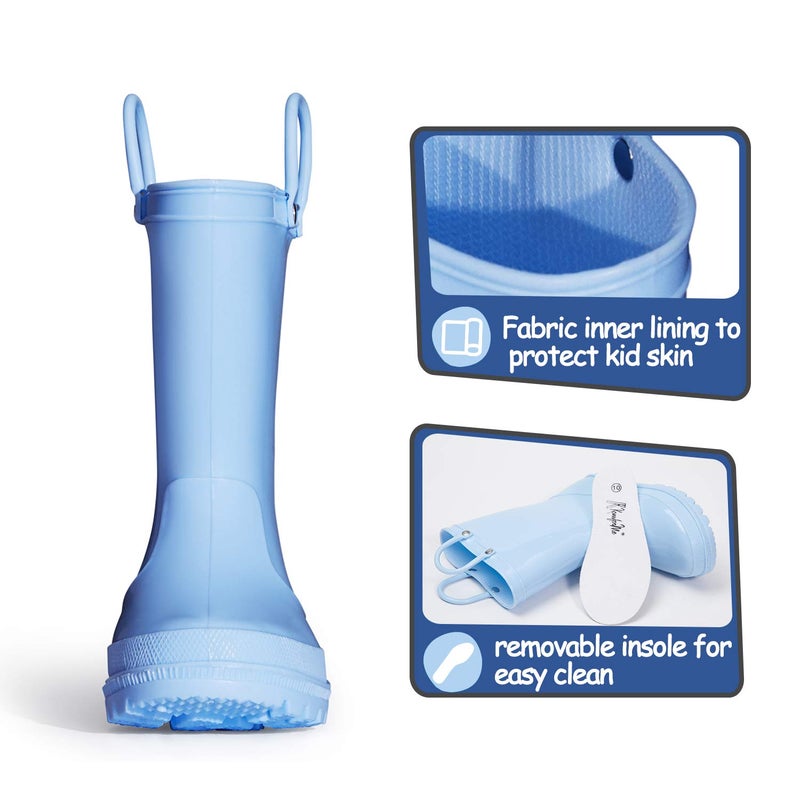 K KomForme Kids Girls & Boys Rain Boots with Easy-on Handles Waterproof Outdoors - Image 5