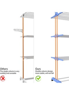 Floor Drying Rack,4 Tiers Foldable Design,Stainless Steel,Indoor and Outdoor Dual-Use Design,Suitable for Drying Adult and Children's Clothes(Blue) - pzsku/ZB6E618F35725DF92080EZ/45/_/1711618017/2014433b-3ea4-437a-aa7e-0eee9ef56d47