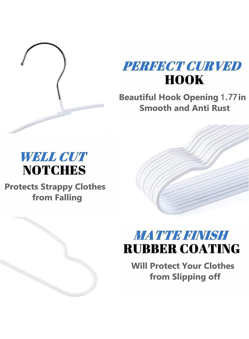TYCOM Non-Slip Steel Hangers - Suit Hangers (20 Pack) Ultra Thin Space Saving Clothes Hangers Hold Up-to 10 Lbs, for Coats, Jackets, Pants, Dress Clothe- Steel Paint White 20P - Image 4