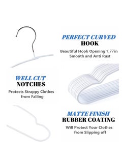 TYCOM Non-Slip Steel Hangers - Suit Hangers (20 Pack) Ultra Thin Space Saving Clothes Hangers Hold Up-to 10 Lbs, for Coats, Jackets, Pants, Dress Clothe- Steel Paint White 20P  - Image 4