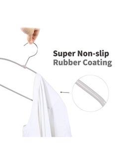 TYCOM Non-Slip Steel Hangers - Suit Hangers (20 Pack) Ultra Thin Space Saving Clothes Hangers Hold Up-to 10 Lbs, for Coats, Jackets, Pants, Dress Clothe- Steel Paint White 20P  - Image 5