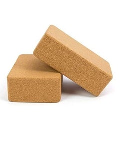 MahMir® Yoga Cork Block – Supportive, Sustainable Cork with Non-Slip Surface, Exercise Accessory for Yoga, Pilates, and General Fitness, Natural Cork Blocks Size 9"x6"x3" (2pcs pack)