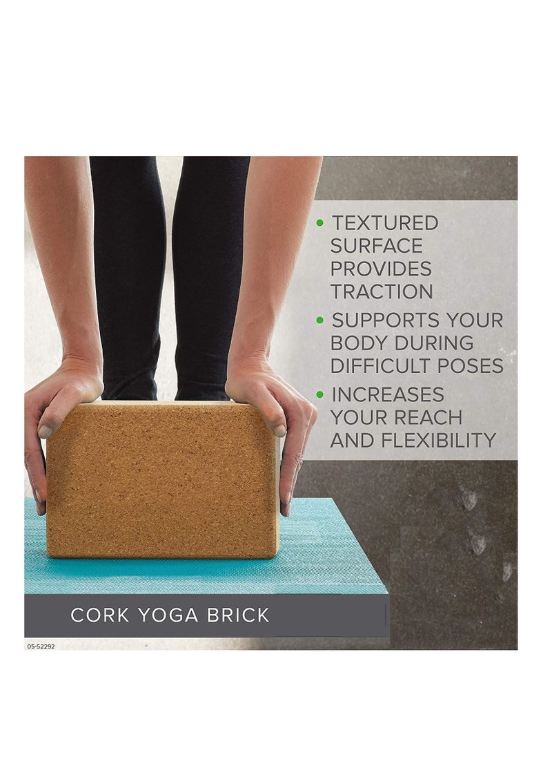 MahMir - MahMir® Yoga Cork Block – Supportive, Sustainable Cork with Non-Slip Surface, Exercise Accessory for Yoga, Pilates, and General Fitness, Natural Cork Blocks Size 9"x6"x3" (2pcs pack) - Image 1