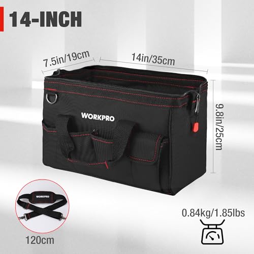 Workpro 12-inch Close Top Wide Mouth Storage Tool Bag, W081020A - Image 2