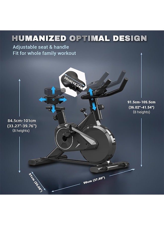 Favarey New Exercise Bikes, Indoor Stationary Bikes for Home Workouts, Isolated Belt Drive Professional Seat and Phone Holder, Suitable for Home Workout  - Image 5
