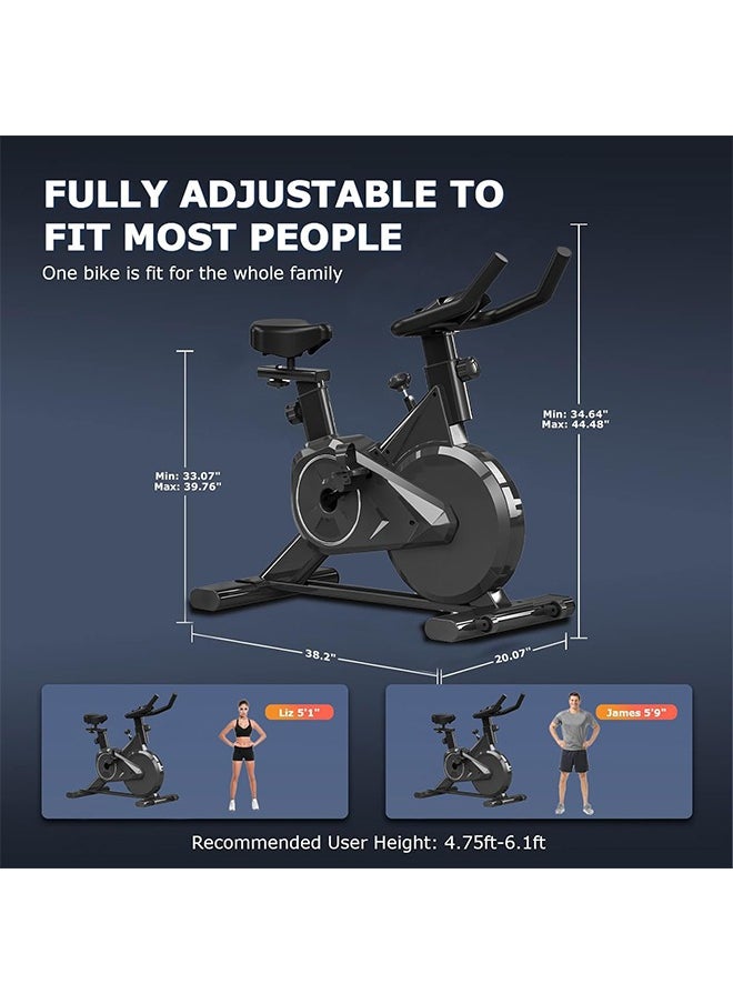 Favarey New Exercise Bikes, Indoor Stationary Bikes for Home Workouts, Isolated Belt Drive Professional Seat and Phone Holder, Suitable for Home Workout  - Image 4