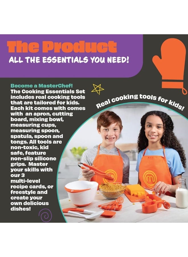 MasterChef Junior MasterChef Junior Cooking Essentials Set - 9 Pc. Kit Includes Real Cookware for Kids, Recipes, Apron, Cutting Board, Mixing Bowl, Measuring Cups, Spoons, Birthday Make Homemade Treats  - Image 2