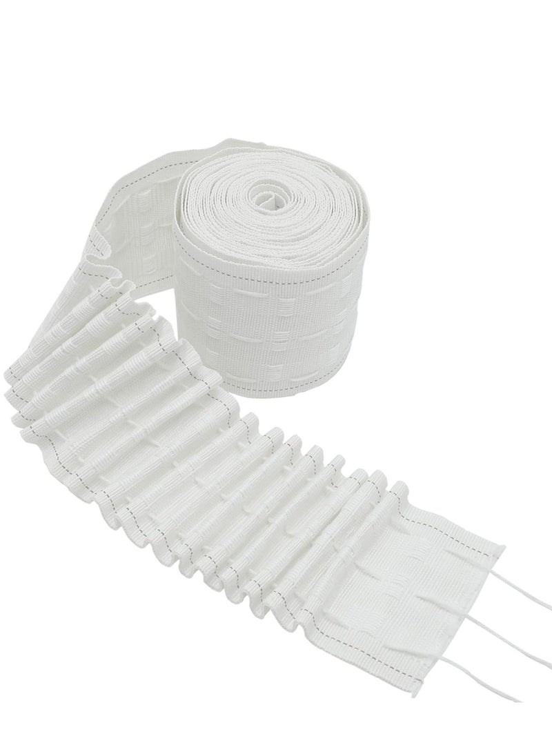 Generic - White Pencil Pleat Curtains Header Tape Detachable Caravan Fabric Thread Multifunction Tapes for Home Sewing DIY Rod Pocket 80mm 5 Metres - Image 1