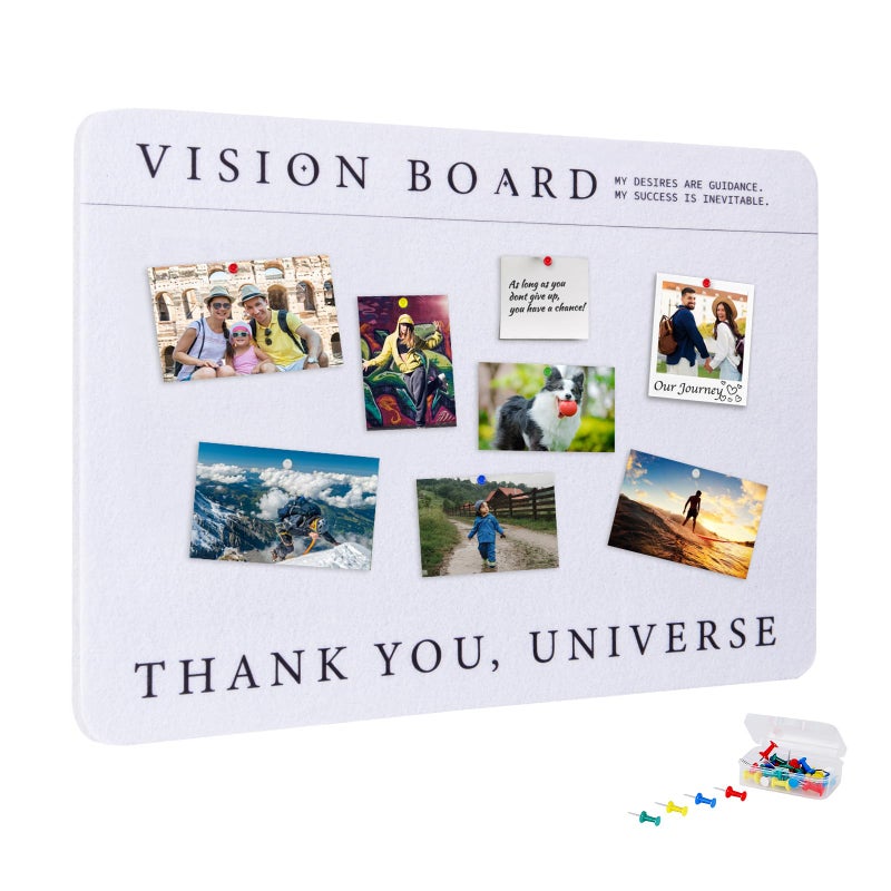 Bodoniy Vision Board, Premium Bulletin Boards Decorative Felt Pin Board, Minimalist Dream Board for Manifesting Supplies, Foldable Picture Board, DIY Prayer Board with Pushpins for School, Home, Office - Image 1