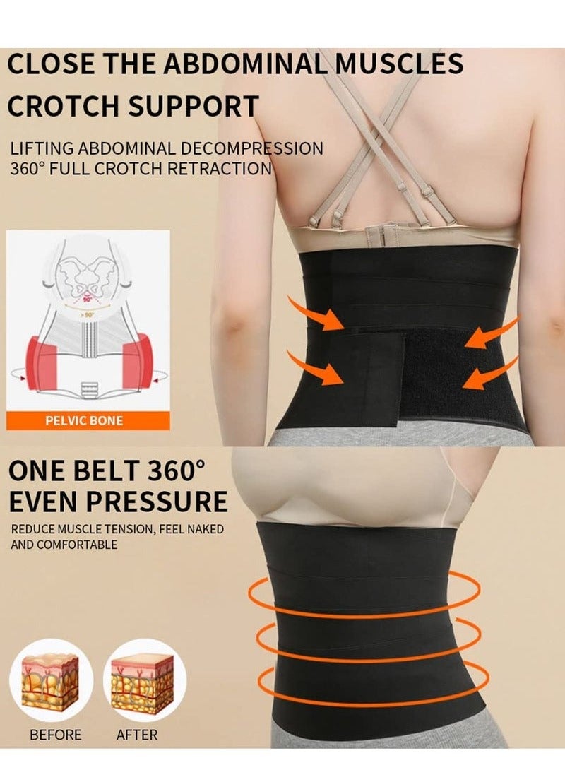 Generic Waist Trainer for Women Lower Belly Fat, Slimming Tummy Wrap Belt Adjustable Comfortable Back Braces for Lower Back Pain Relief Abdominal Body Slimming Belt For Flat Tummy Belly Slimming Belt Sweat Band, Non-Slip  - Image 5