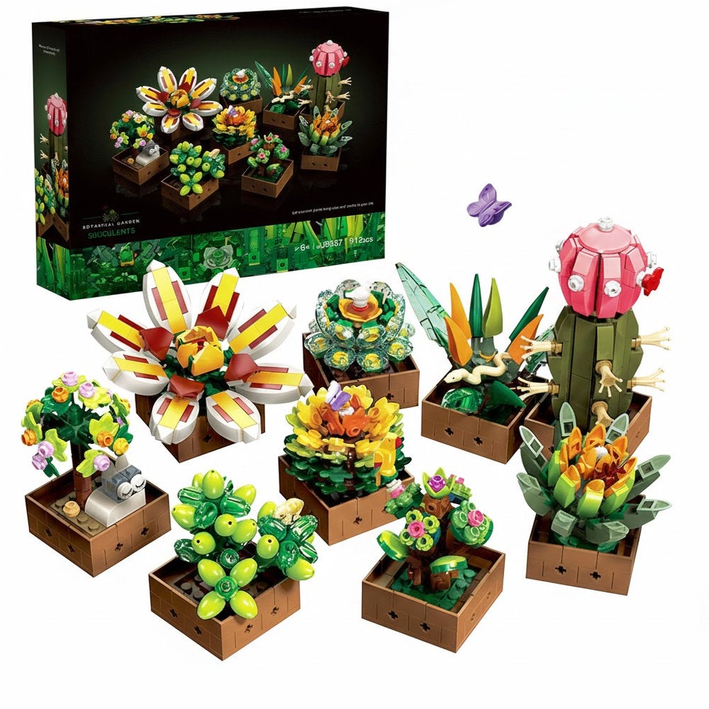 Botanical Garden Succulents Building Blocks Set 913 Pieces - JJ9037