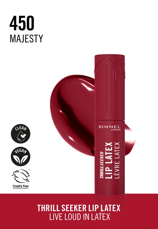 RIMMEL LONDON Thrill Seeker Lip Latex - 450 - Majesty, 6ml