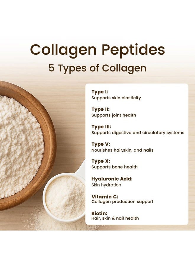 VEV Multi Collagen Peptides Powder, 16 oz (41 Servings) – Type I, II, III, V, X, Hydrolyzed Collagen, Hyaluronic Acid Power, Biotin, Vitamin C, Supports Skin, Unflavored, Dissolves Easily - Image 3