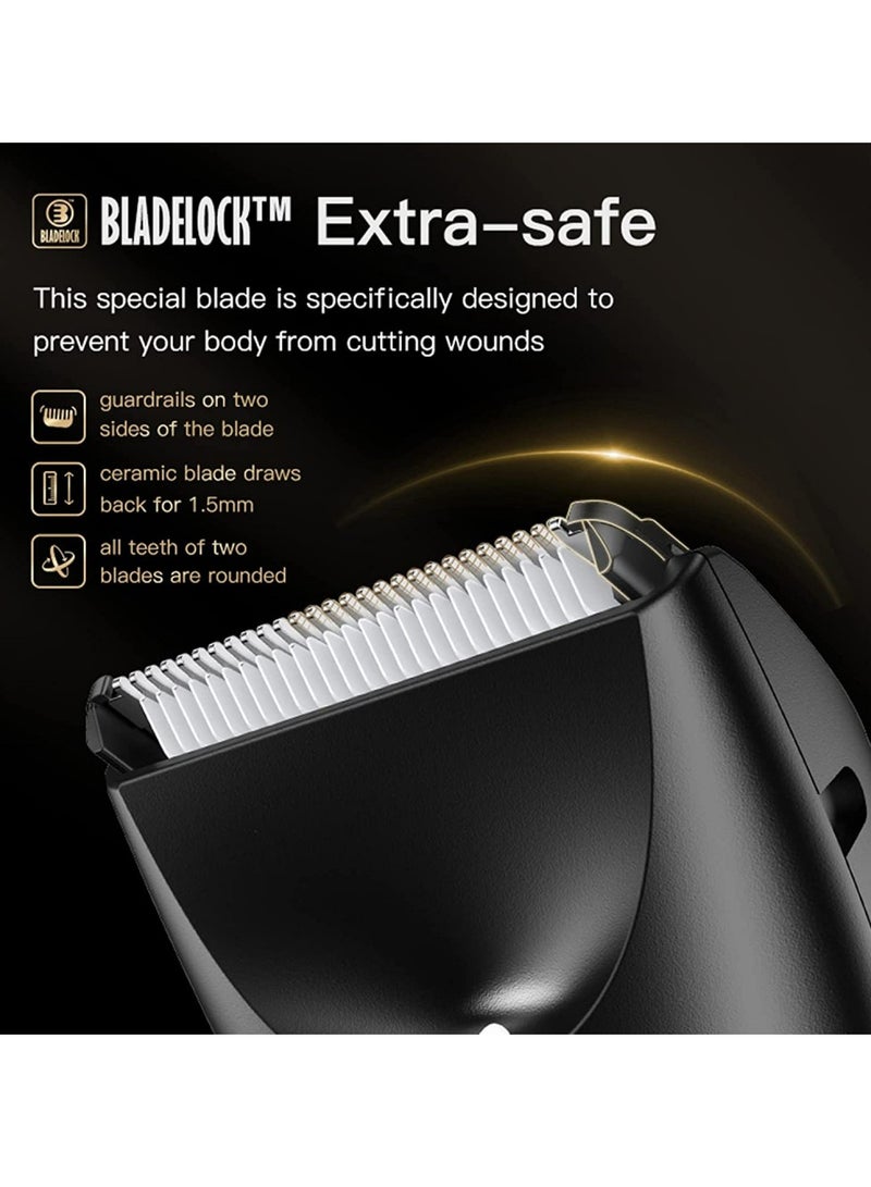 Denx Professional Trimmer Below The Belt Trimmers Built Hair Clippers Effortlessly Trim Hair Waterproof Groin & Body Shaver Home Barber Kit with Universal USB Charging - Image 3