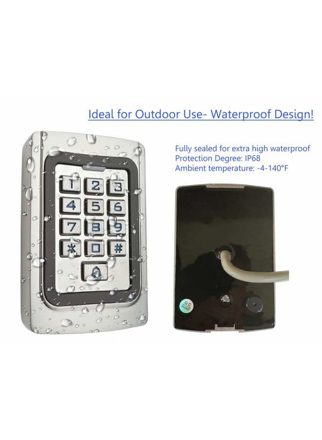 Supreform IP68 Waterproof Universal 12V 24VDC Metal Case Digital Wired Keypad for Garage Door, Gate Opener and Access Control Systems, Code or ID Card Access - Image 5