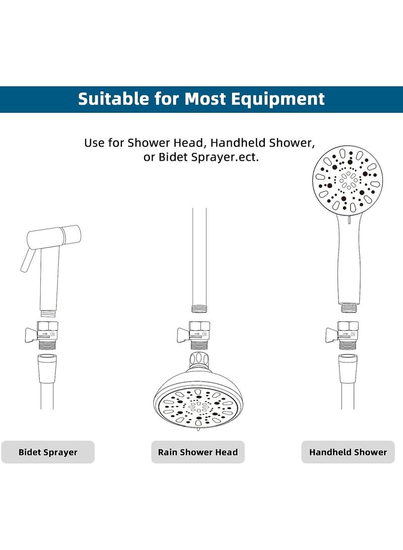 Y&D Water Flow Control Valve, Angle Simple Brass Shut Off Valve G1/2 Shut-off with Handle for Handheld Shower, Volume Pressure Adjust Shower Head  - Image 4