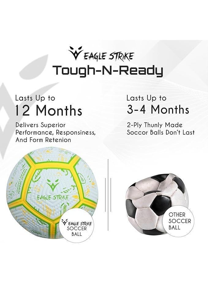 Eagle Strike Professional Match Soccer Ball – Size 5 PU Football, Official Weight 420-440g for Competitive Play - Image 2