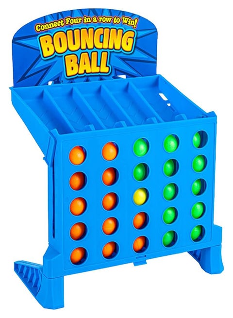 Four-Eye Row Bouncing Bouncing Game Tabletop Bouncing Ball Bouncing Board Game Puzzle Battle The Whole Family Can Enjoy Three-Dimensional Toy Puzzle Intelligence (25 * 23 * 16 Cm)
