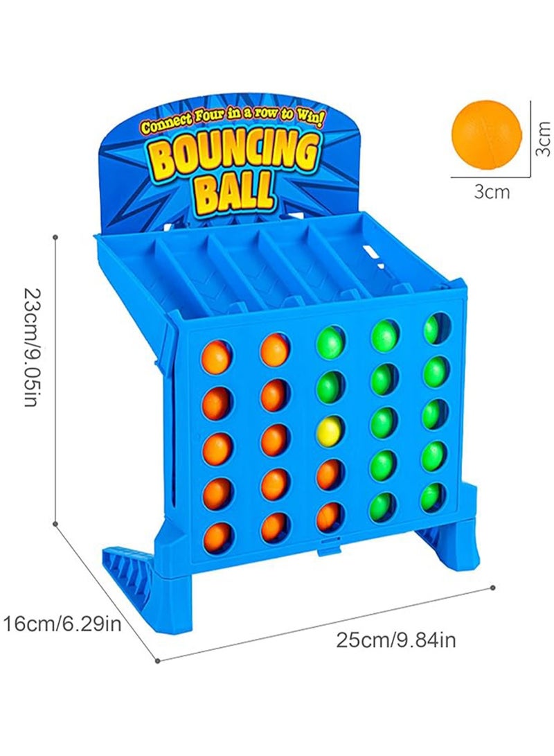 Four-Eye Row Bouncing Bouncing Game Tabletop Bouncing Ball Bouncing Board Game Puzzle Battle The Whole Family Can Enjoy Three-Dimensional Toy Puzzle Intelligence (25 * 23 * 16 Cm)