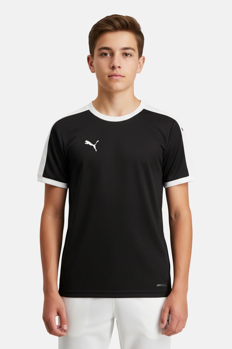 PUMA Kids Boy Brand Logo Training LIGA Jersey, Black - Image 1