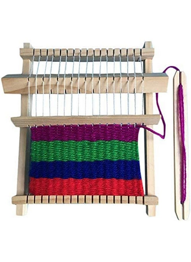 ArtBee ArtBee Kid Weaving Loom Kit DIY Wooden Handcraft Loom for Arts Crafts Projects, Fun Artsy Time for Girls Boys, with Colored String, Loom Frame and Shuttle  - Image 1