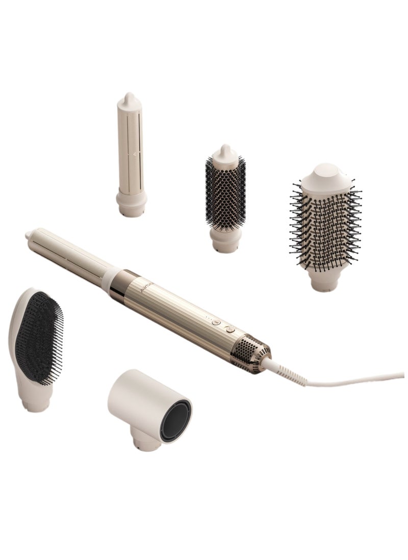 آيربوت مجموعة استقامة الشعر Airbot مع Styler و Wrap ، أدوات الشعر الاحترافية للشعر المجعد ، الذهب  - Image 2