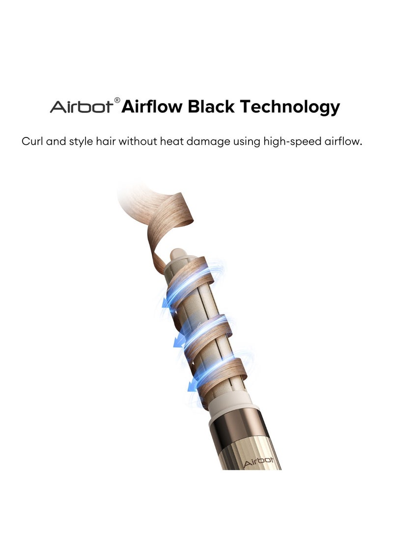 آيربوت مجموعة استقامة الشعر Airbot مع Styler و Wrap ، أدوات الشعر الاحترافية للشعر المجعد ، الذهب  - Image 4