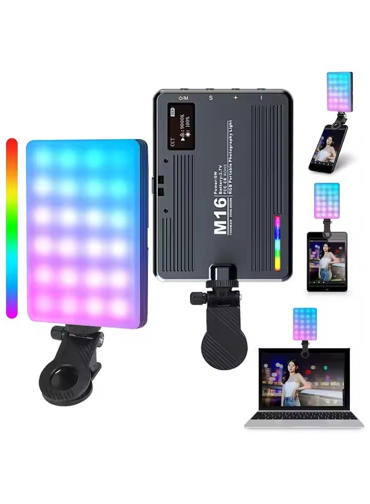 YZMA GLOBAL Portable RGB Camera Light - LED Photography & Video Recording Light, 3000-9900K Adjustable Color, 360 Colors, 1500mAh Rechargeable Battery, CRI 80+ with Phone Clip for Professional Lighting  - Image 1