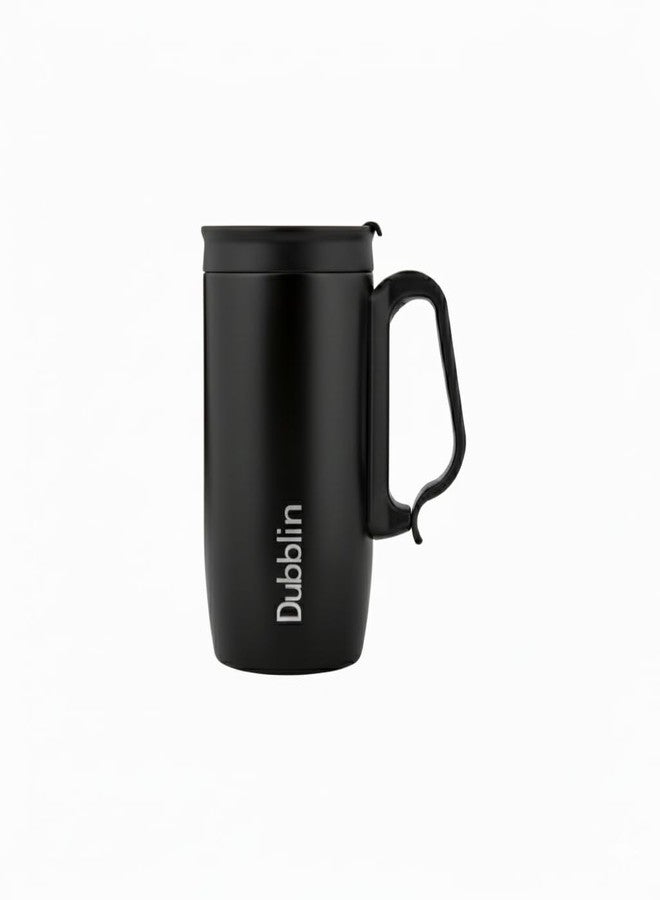 DUBBLIN Casa Stainless Steel Unbreakable Tea Coffee Mug Double Wall with Handle and Lid, Wide Mouth Mug Keeps Beverages Hot & Cold 270 ML Black - Image 5