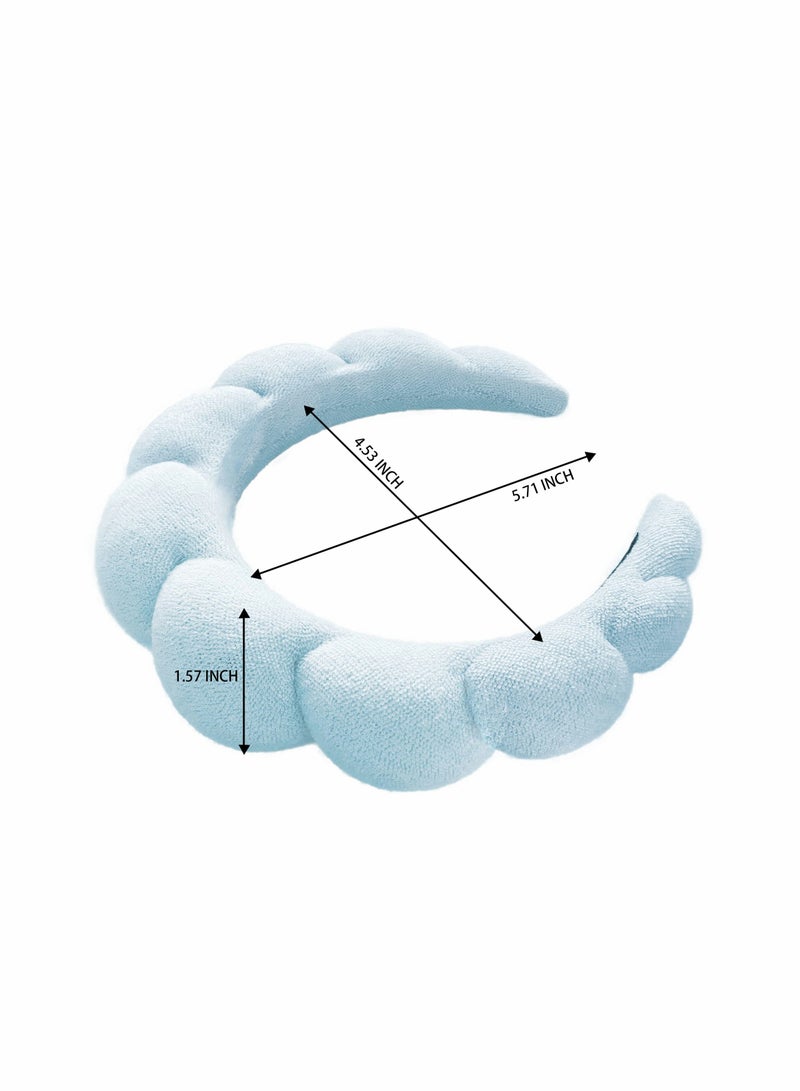 SOLARAE Spa Headband for Women, 2 Pack Sponge & Terry Towel Cloth Fabric Head Band - Image 2