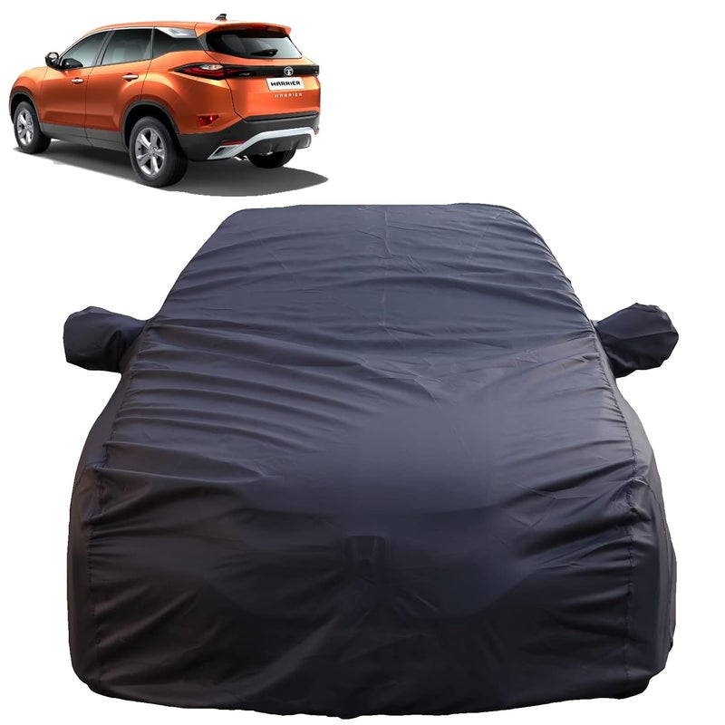 Autofact Waterproof Car Body Cover Compatible with Tata Harrier (2019 to 2022) with Mirror Pockets, 4 x 4 American Matty, Long Lasting Strong Durable Material, Grey Color - Image 1