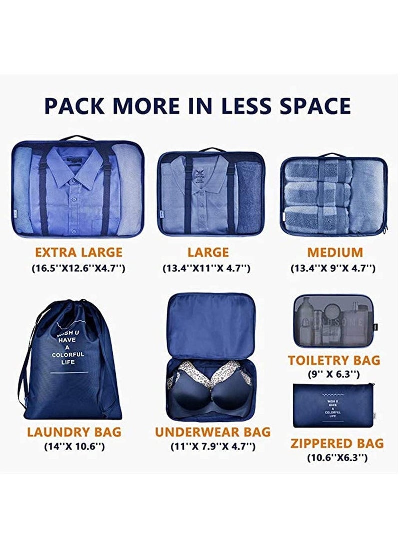 Packing Cubes 7 Pcs Travel Luggage Packing Organizers Set with Toiletry Bag - Image 2