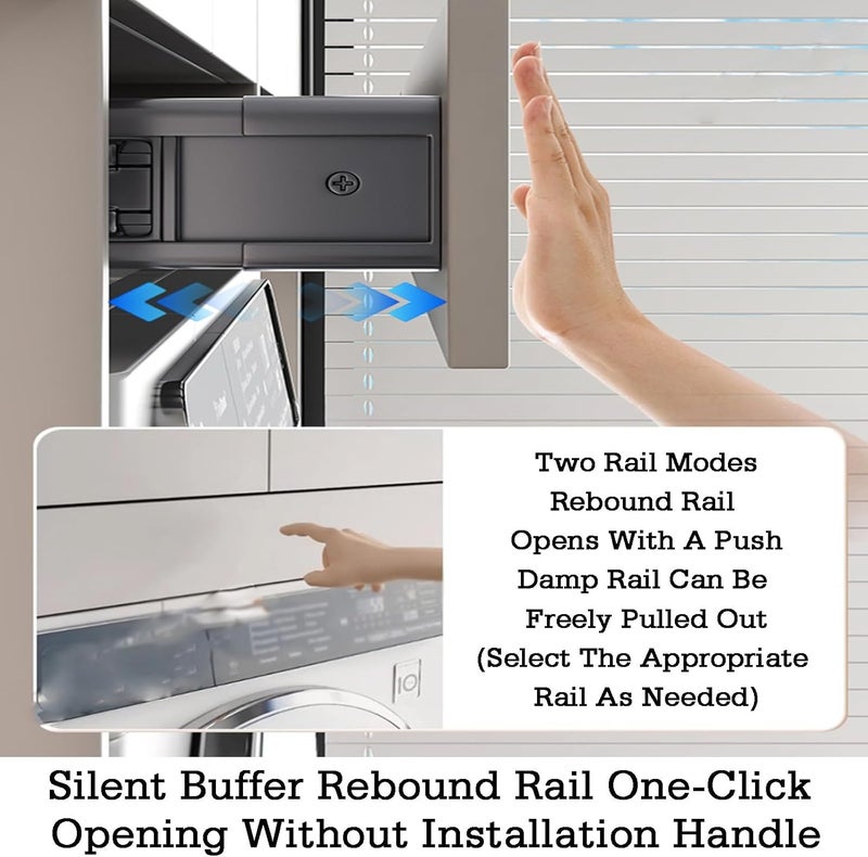 Pull-Out Pants Rack Drawer, Aluminum Alloy Design for Storage Areas and Narrow Wardrobes,Color 1-48x91-96cm - Image 3
