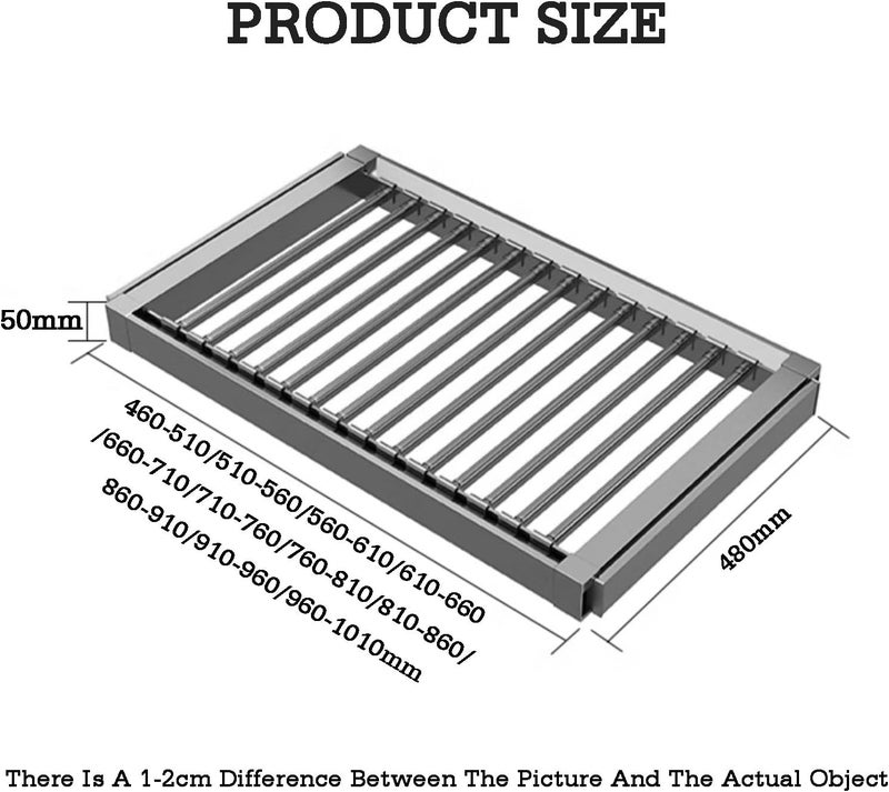Pull-Out Pants Rack Drawer, Aluminum Alloy Design for Storage Areas and Narrow Wardrobes,Color 1-48x91-96cm - Image 2